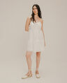 Vestido Corto Eyelet,BLANCO